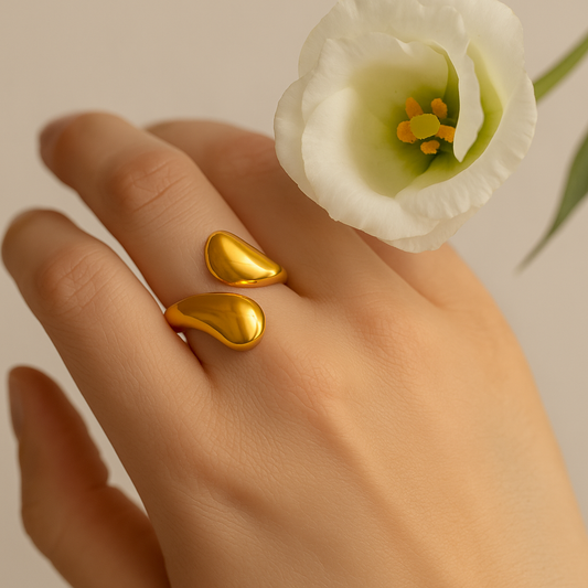 Asymmetric Open Ring – 18K Gold-Plated Stainless Steel