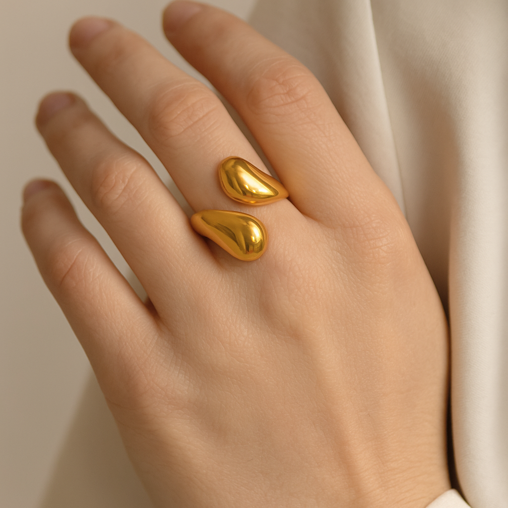 Asymmetric Open Ring – 18K Gold-Plated Stainless Steel