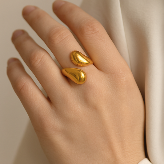 Asymmetric Open Ring – 18K Gold-Plated Stainless Steel