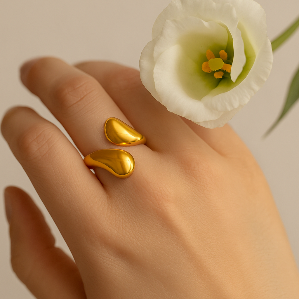 Asymmetric Open Ring – 18K Gold-Plated Stainless Steel