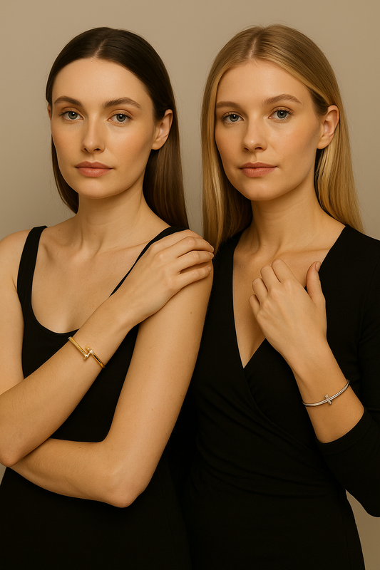 Nail Cuff Bracelet – 18k Gold & Silver
