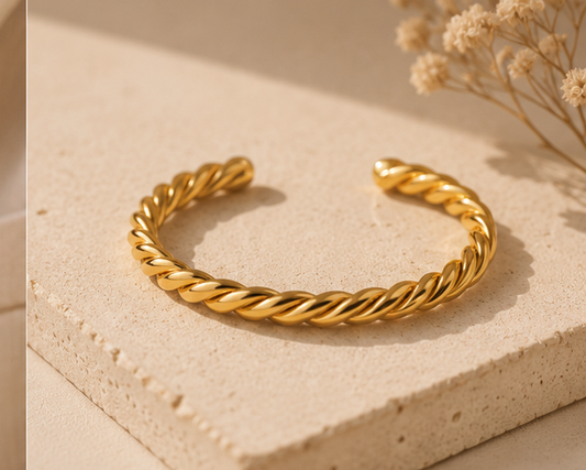 The Alessandra 18K PVD Twisted Cuff Bracelet